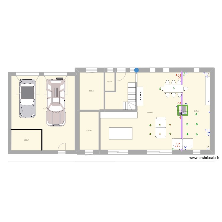 maison 2023-élec. Plan de 9 pièces et 157 m2