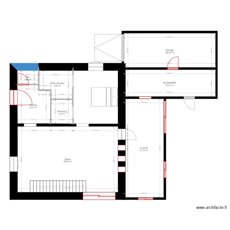 PLAN MAISON REZ DE CHAUSSEE DERNIERE MODIFICATION. Plan de 0 pièce et 0 m2