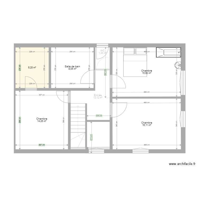 RDC MOT1. Plan de 10 pièces et 131 m2