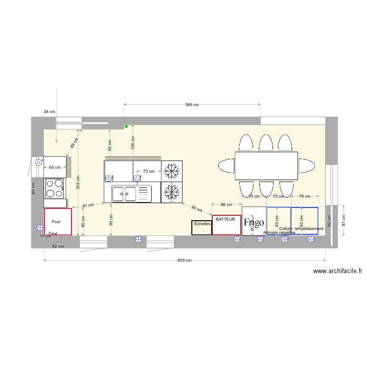 Cuisine pontivy3. Plan de 1 pièce et 25 m2