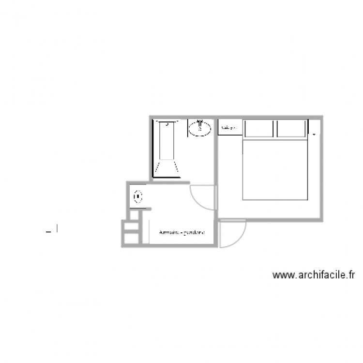 sdb agrandie. Plan de 0 pièce et 0 m2