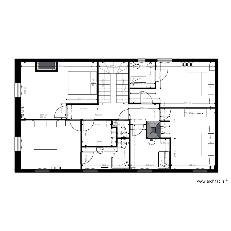 etage castets1. Plan de 5 pièces et 81 m2
