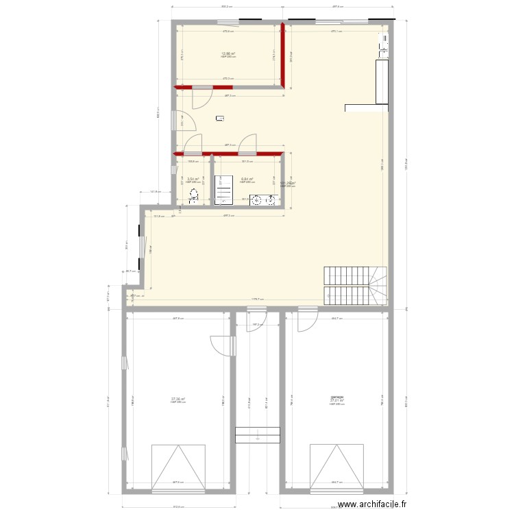 HASNON 3 RDC avec etage. Plan de 0 pièce et 0 m2