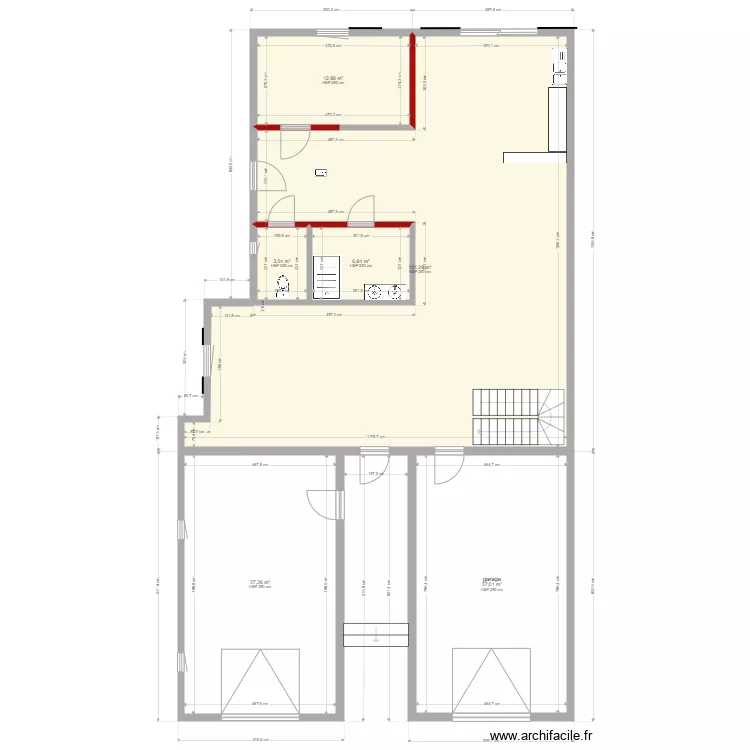 HASNON 3 RDC avec etage. Plan de 