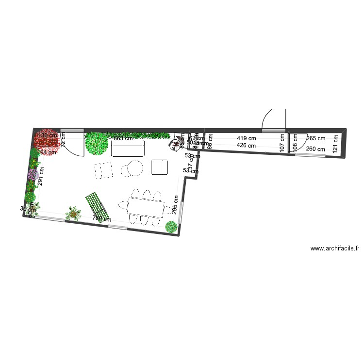 GOUFFRAN TERRASSE NORD. Plan de 10 pièces et 90 m2