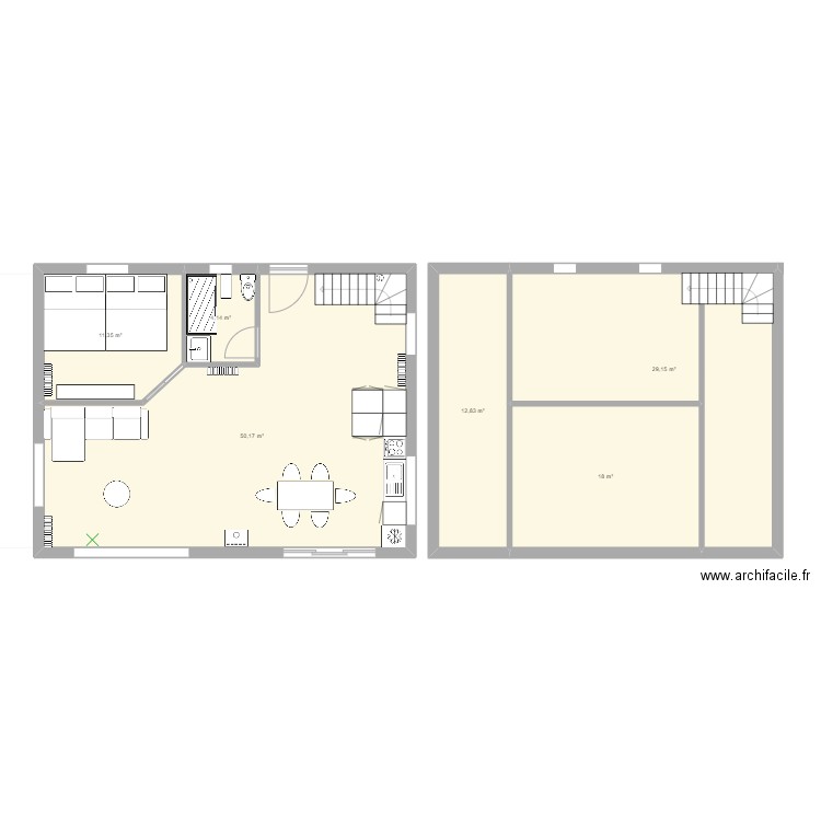 Miq4. Plan de 6 pièces et 126 m2