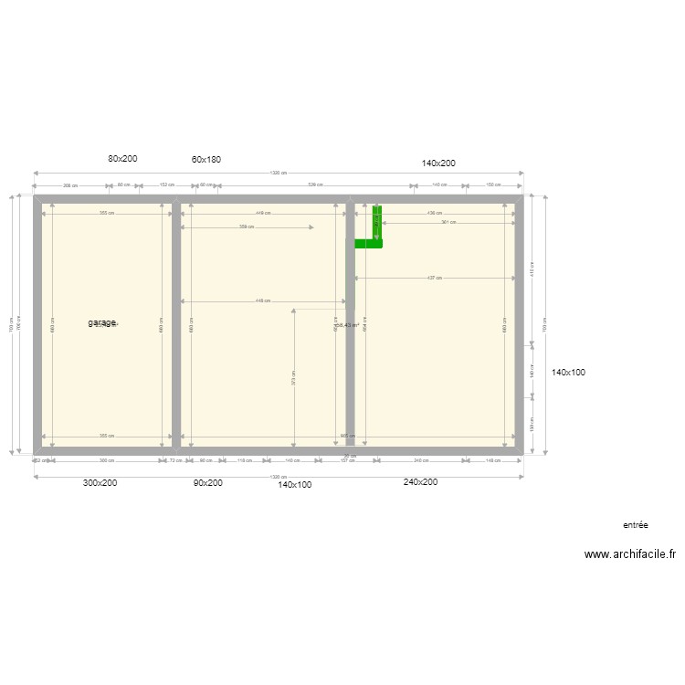 casa trets maconerie vide sanitaireeeeee. Plan de 2 pièces et 82 m2