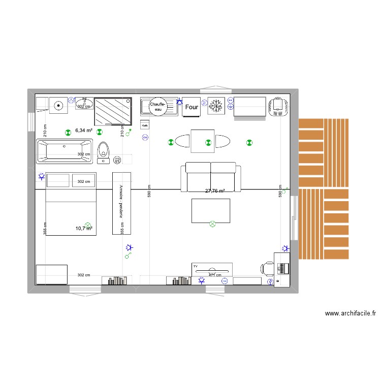 Futur maison. Plan de 3 pièces et 45 m2