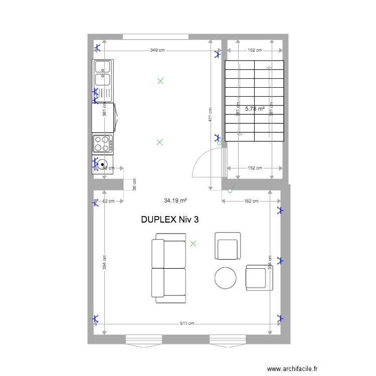 Mtype ROSSINI  Duplex Niv 3. Plan de 0 pièce et 0 m2