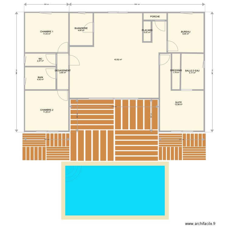 PLAN DE REVE. Plan de 13 pièces et 112 m2