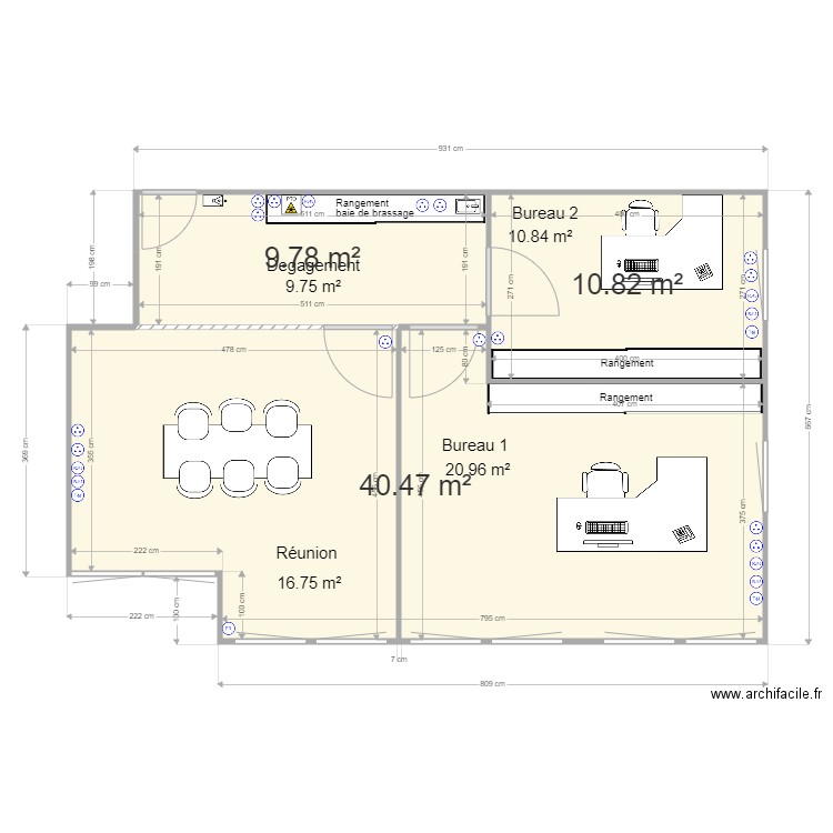 PLAN BUREAU EQUIPE. Plan de 0 pièce et 0 m2