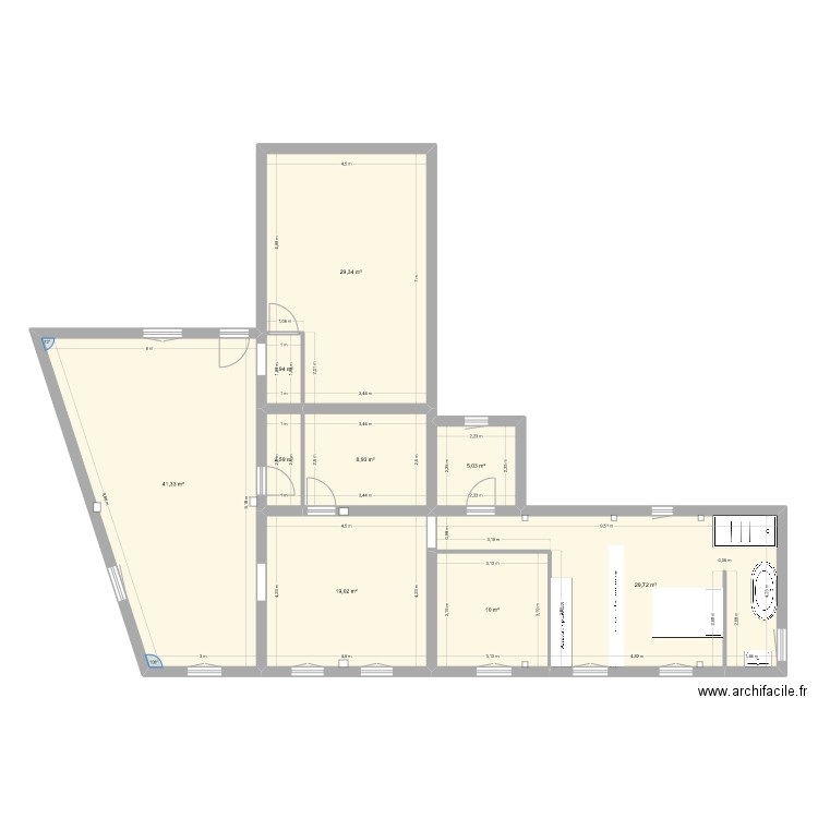 V2 Projet St Maclou. Plan de 9 pièces et 148 m2