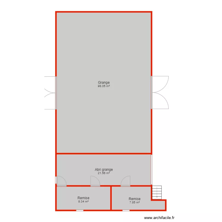 BI 2413 annexe grange non côté. Plan de BI 2413 annexe grange non côté. Plan de