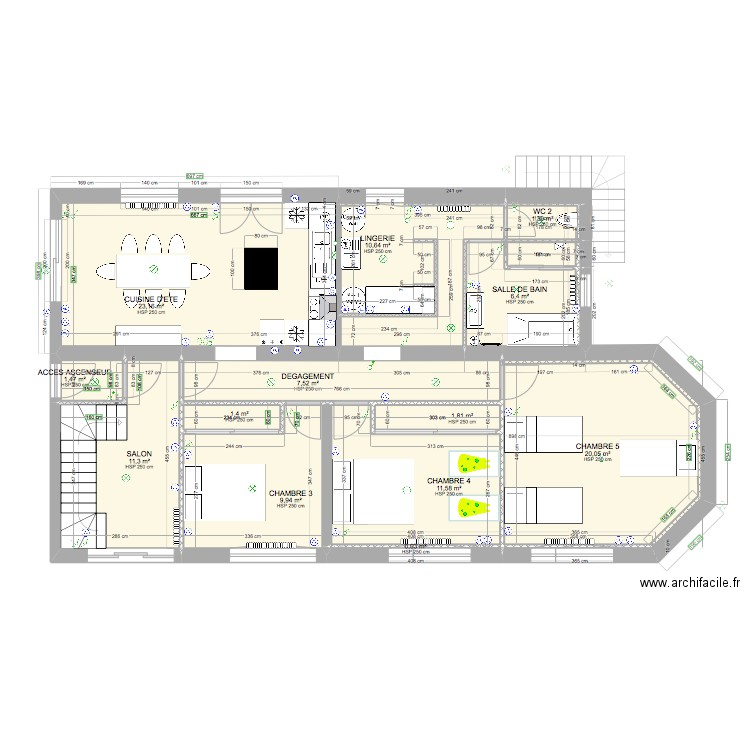 AIRE SUR l'ADOUR - LOT ELECTRICITE. Plan de 28 pièces et 212 m2