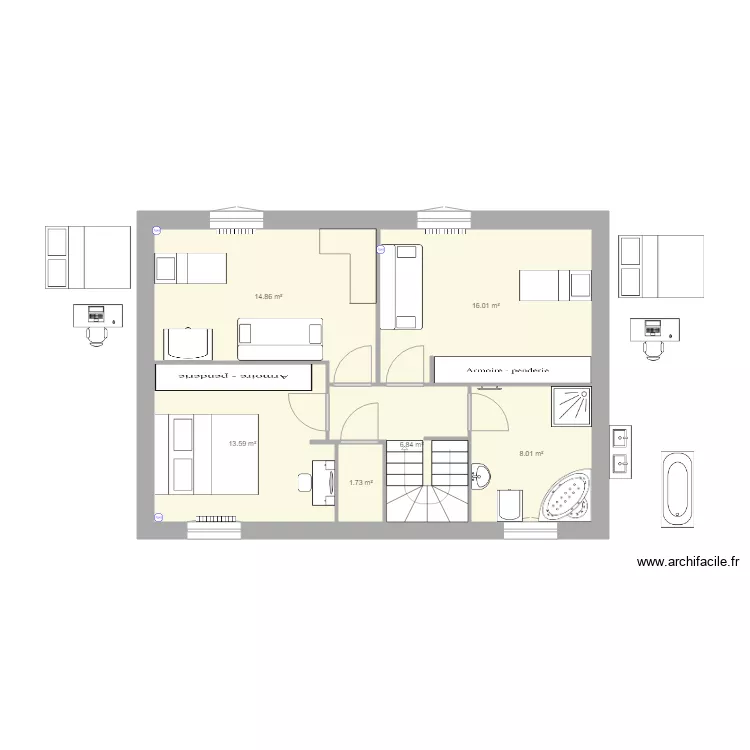 maison haut. Plan de 