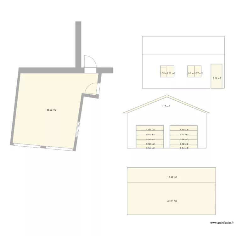 garage double. Plan de 