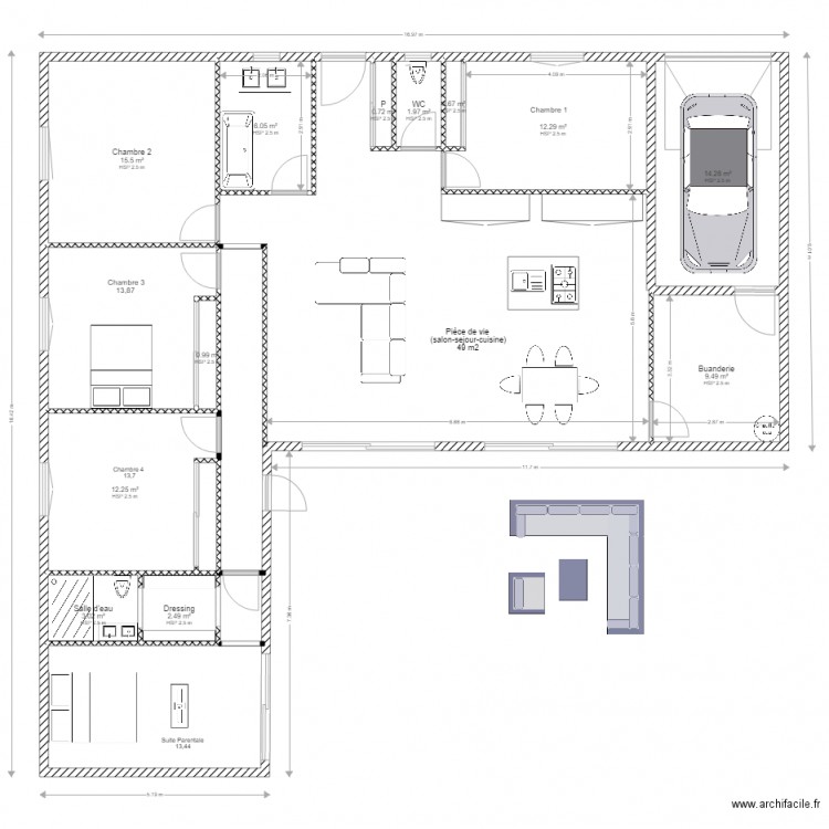 PROJET FOUCHY. Plan de 0 pièce et 0 m2
