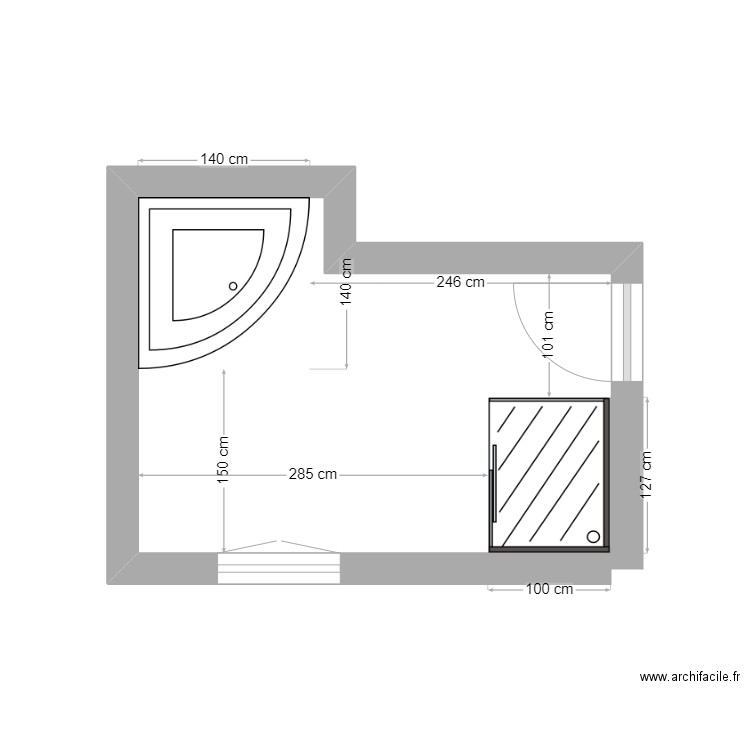 salle de bain. Plan de 0 pièce et 0 m2
