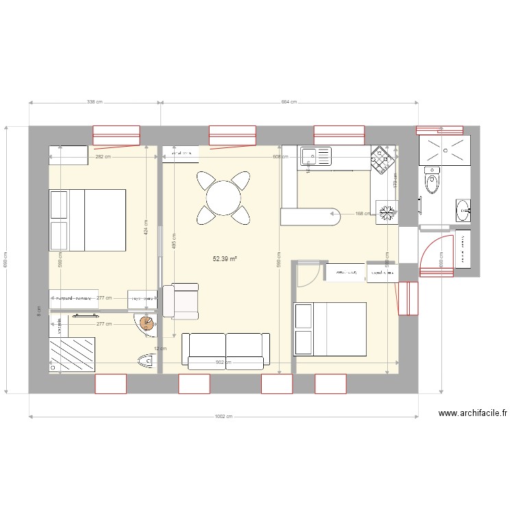 facade arriere. Plan de 0 pièce et 0 m2