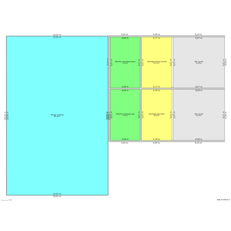 Hangar silo dessus. Plan de 0 pièce et 0 m2