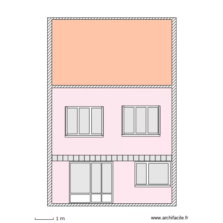 Facade arriere projet fenetre 2V inegaux_OG. Plan de Facade arriere projet fenetre 2V inegaux_OG. Plan de
