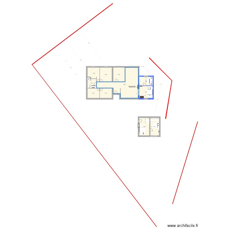 limite 3m 23m2 profondeur plus large. Plan de 0 pièce et 0 m2