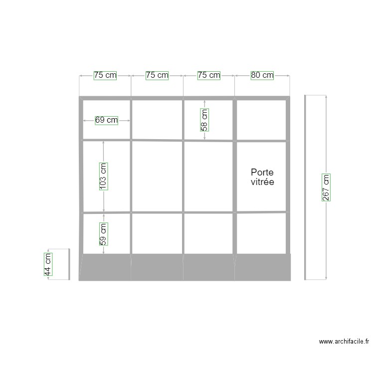 Baie vitrée cuisine Chomel. Plan de 0 pièce et 0 m2
