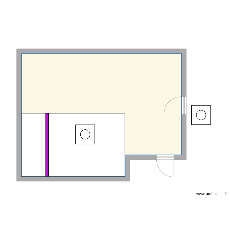 Local FIN. Plan de 1 pièce et 50 m2