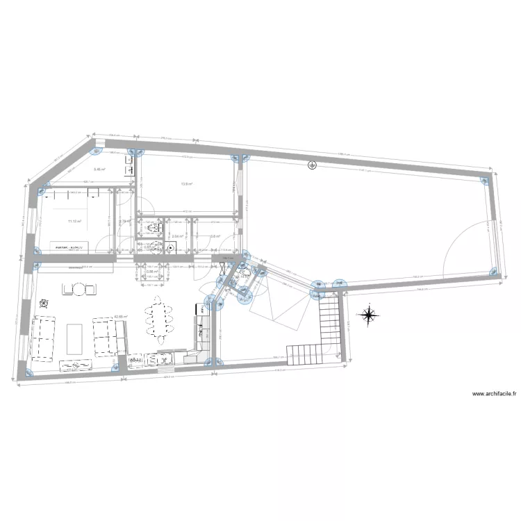 2ch grande cuis ouverte . Plan de 