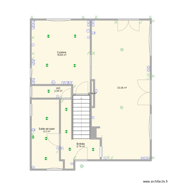 Memenil. Plan de 6 pièces et 69 m2