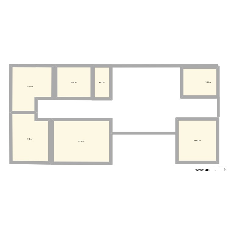 Plan maison. Plan de 7 pièces et 82 m2