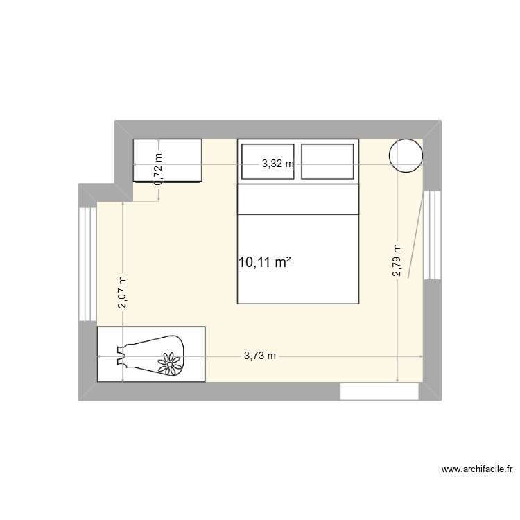 R&eacute;agencement chambre. Plan de 0 pièce et 0 m2