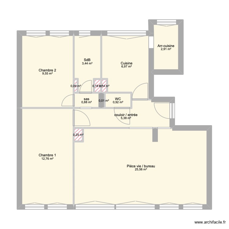 plan appart g&eacute;n&eacute;rale r&eacute;no. Plan de 0 pièce et 0 m2
