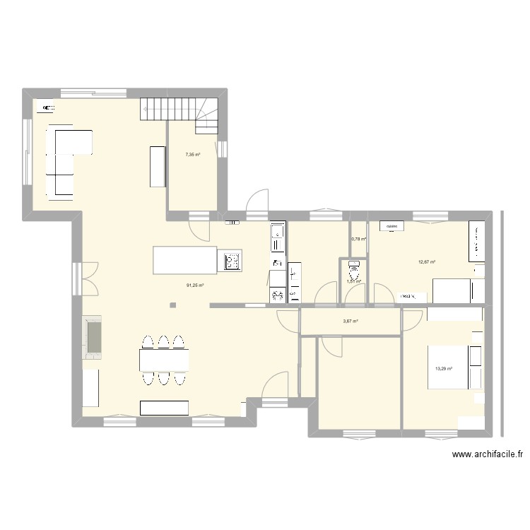 sdb artigues. Plan de 7 pièces et 131 m2