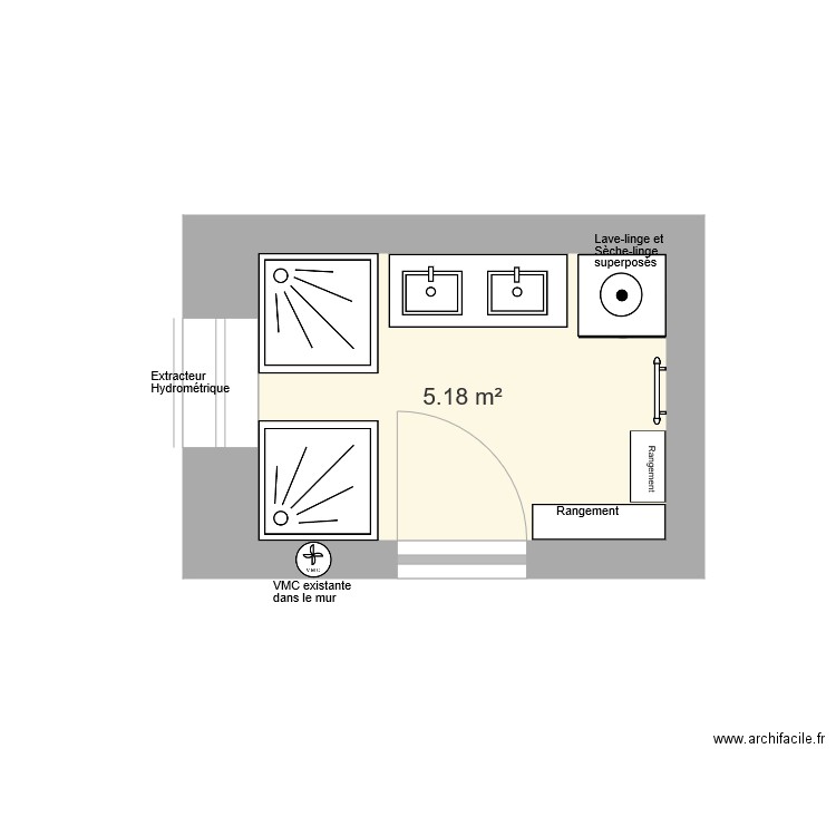 T5 SDB V1. Plan de 0 pièce et 0 m2