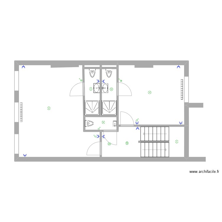 asty 2em étage appartement 2 1'. Plan de 4 pièces et 21 m2