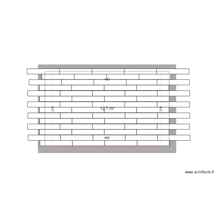 Calepinage sale TV. Plan de 1 pièce et 13 m2