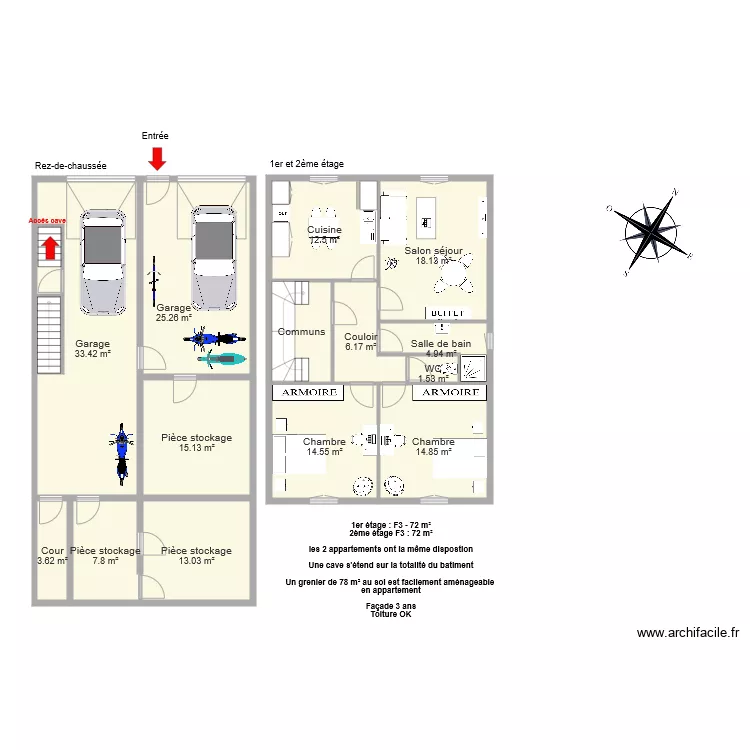 HECTOR et BERTRAND. Plan de 