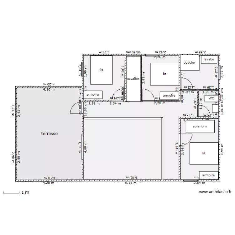 chambres. Plan de 