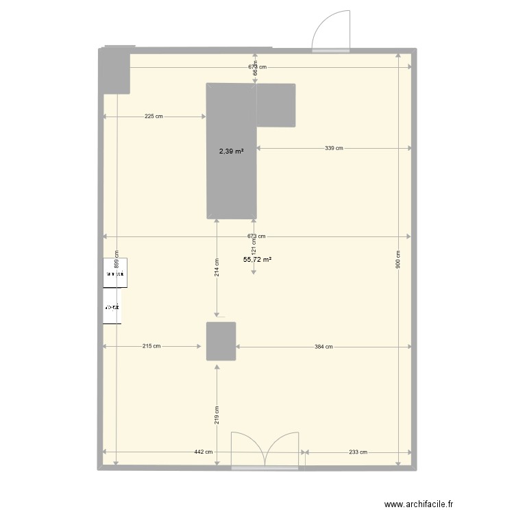 Diag 2 appartement 2ème Niveau 1sur2. Plan de 5 pièces et 65 m2