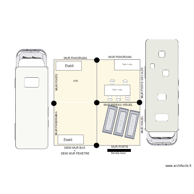 MARSEILLE. Plan de 4 pièces et 36 m2