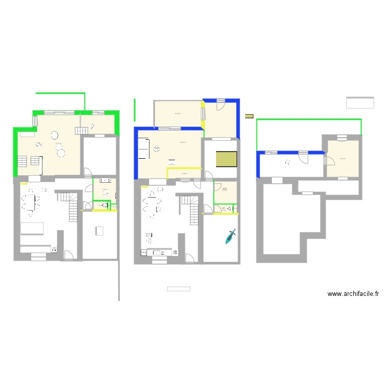 MAISON 2. Plan de 12 pièces et 107 m2