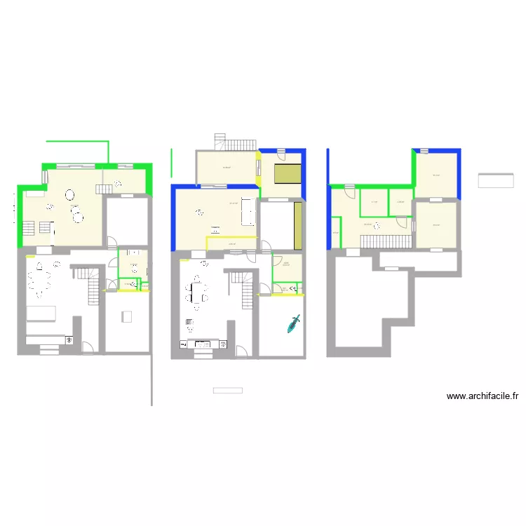 MAISON 2. Plan de 17  et 159 m²