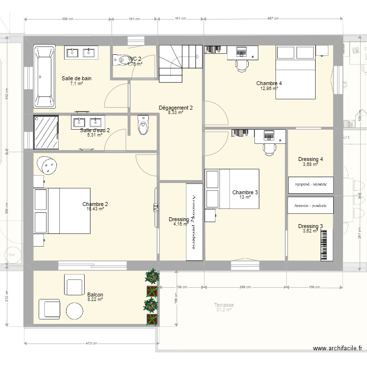 Elbe v2. Plan de 21 pièces et 236 m2