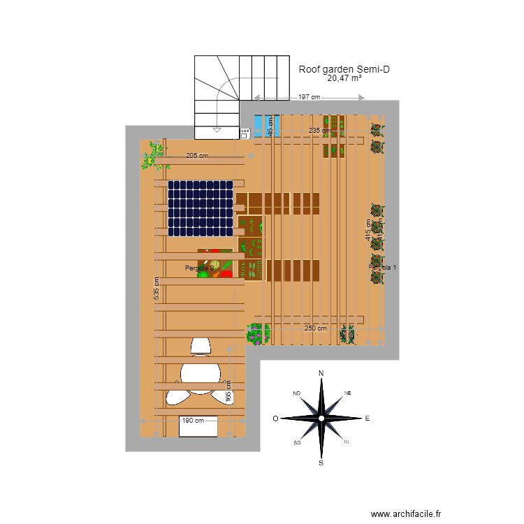 1st draft roof garden semi detached 20 sqm. Plan de 0 pièce et 0 m2