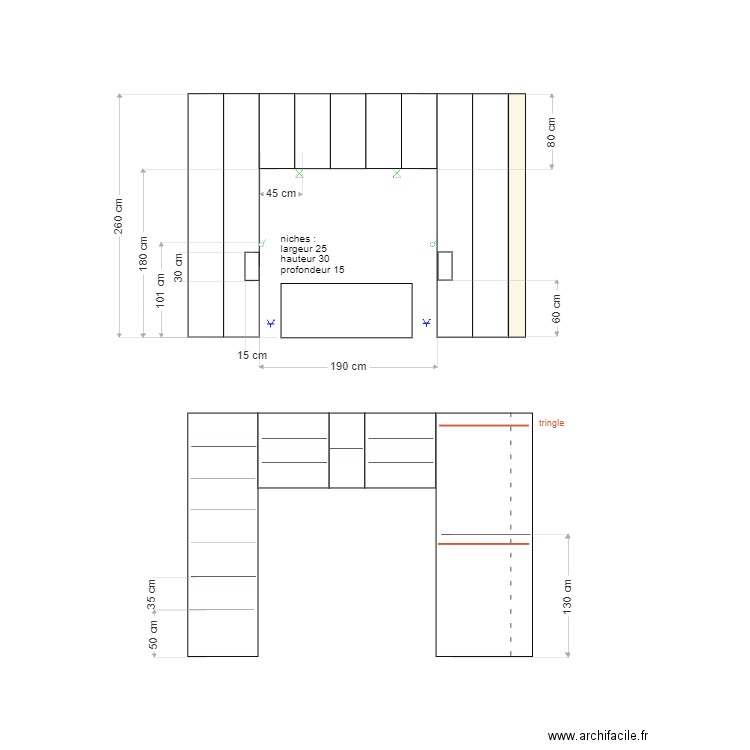 chambre 2 placard. Plan de 0 pièce et 0 m2