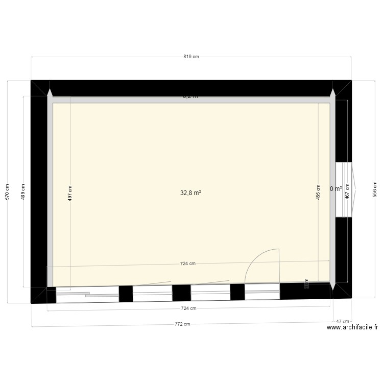 cotes 1er niveau RENANCOURT. Plan de 3 pièces et 33 m2