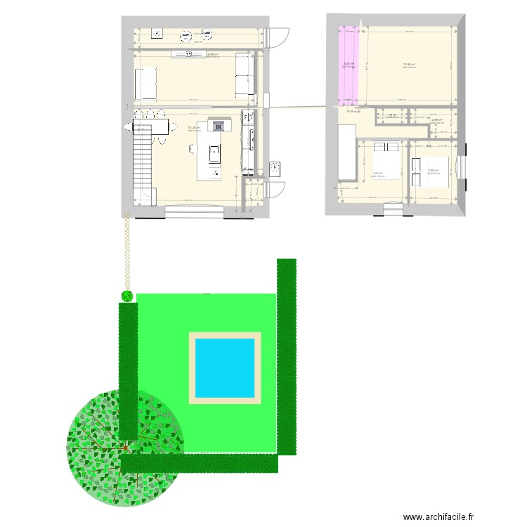 gite clapiers rdc 3. Plan de 8 pièces et 102 m2