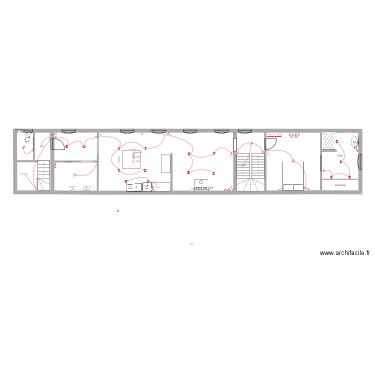 DELALANDE  niveau 1. Plan de 10 pièces et 88 m2