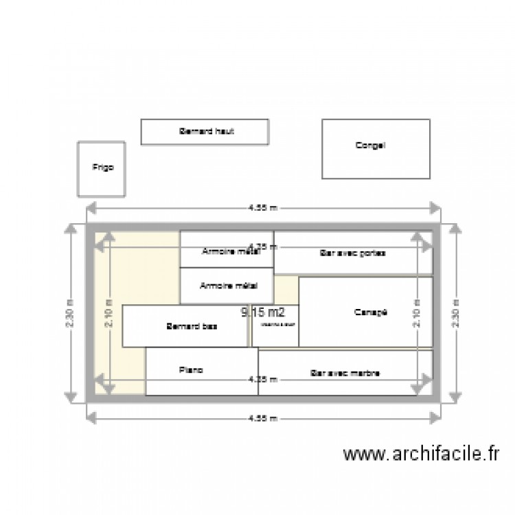 Camion hayon 20 m2. Plan de 0 pièce et 0 m2